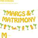 4 x Bachelorette Party Decorations Pre-Strung Glitter Margs and Matrimony Bachelorette Party Banner Bachelorette Garland for Mexican Fiesta Party Decor