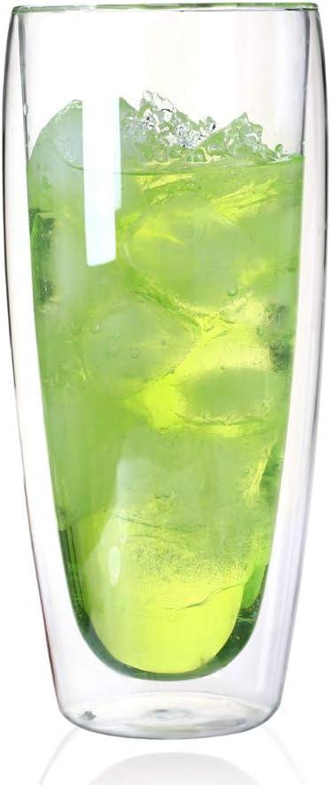 Glass Coffee Mugs, Double Wall Insulated Thermal Cups Drinking Glasses For Tea/Coffee/Latte/Cappucino/Cafe/Milk (650ML/22oz)