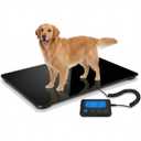 RESHY Dog Scale 440lb for Large Breed - 32"x20" Digital Pet Scale with 39" Large Towel, 10g High Accuracy Floor Scale Livestock Veterinary Weight Scale for Sheep, Goat