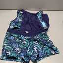 Yonique Two Piece Tankini Bathing Suits T-Back Blouson Swim Tops with Boy Shorts Women Swimsuits Sporty Swimwear (Blue, L)