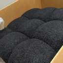 Upholstered Headboard Full Bed Pillows Wall Mounted Headboard Pillow Teddy Fleece Resting Support Bolster Cushion for Sitting in Bed, Snowball Foldable Backrest for Bedroom Daybed, Black 47x24x8 Inch
