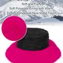 LA CARRIE Women's Fuzzy Wide Brim Faux Fur Bucket Hat Winter Warmer Fisherman Cap (Pink)