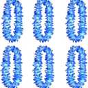 6 Pcs Thicken 41 Inch Blue Hawaiian Leis for Graduation Party, Dance Party, Photo Prop in Outdoors (6 Pcs)