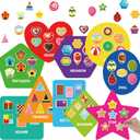 70 Pcs Shape Sorters for Toddlers Shape Puzzle and Matching Games Set with 10 Sorting Mats and 60 Everyday Objects Pieces for Kids Preschool Classroom Child Learning