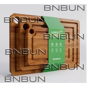 Bamboo Cutting Board for Kitchen, 3-Piece Set with Juice Grooves, Side Handles & Non-Slip Mats  Durable Bamboo Chopping Board for Meat, Vegetables and Fruits