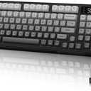 LexonElec M96 Wireless Keyboard, Low Profile Quiet Typing Membrane Gaming Keyboard with Smart Display & Knob, RGB Backlit, USB C Rechargeable, 94 Keys PBT Keycap for Windows PC,Mac,Linux-Moonlit Night