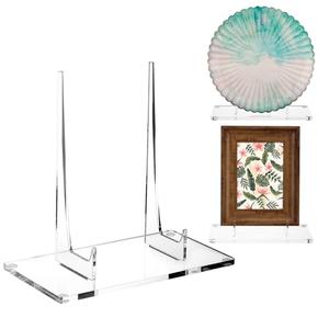 Jetec Acrylic Book Stand Clear Easel Stand for Display Acrylic Plate Postcard Picture Display Holder for Picture Book Decorative Plate Platter Photo(10 x 5 x 9 Inch)