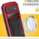 Lunivop Case Compatible for iPhone Air Case Dustproof Heavy Duty Rugged Military Grade Metal Built in Screen Camera Protector The Phone Case 2025 (for 17 Air 6.5" Red)