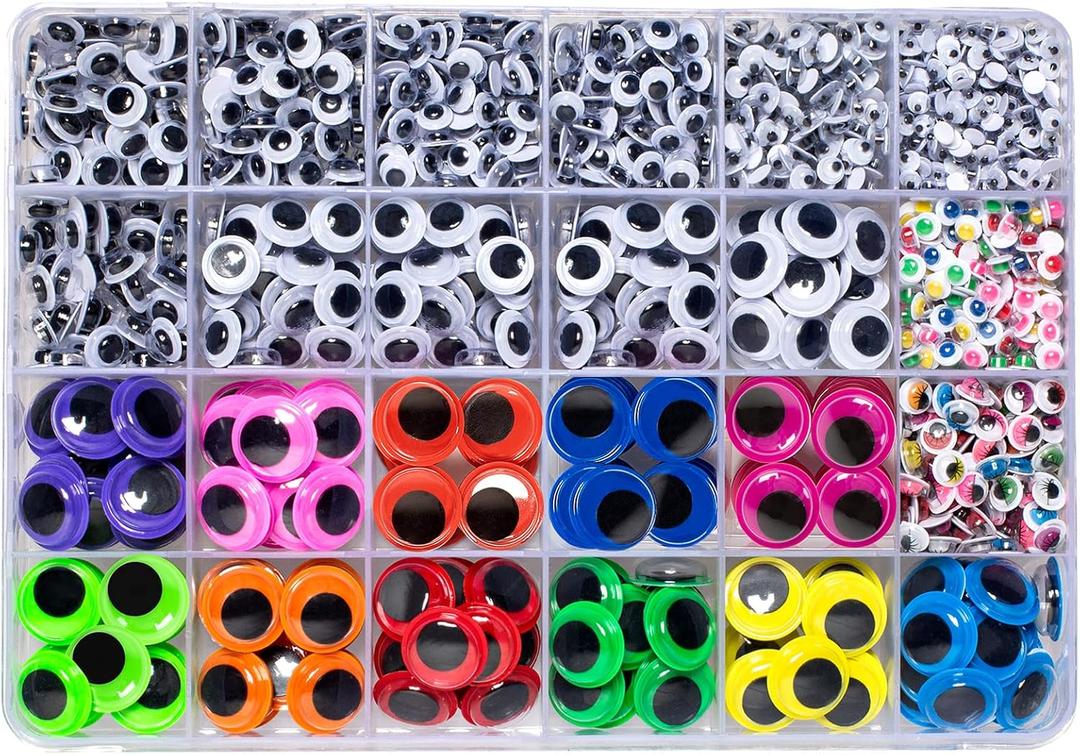 1700pcs Googly Wiggle Eyes Self Adhesive, for Craft Sticker Eyes Multi Colors and Sizes for DIY by ZZYI