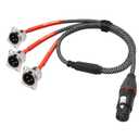 XLR Pass Through Cable,2FT, XLR Female to D-Type 3 Male Splitter Cable,20AWG 6N Silver-Plated Copper Conductor No Solder,for Stage Box,Patch Panel,Floor Box-No Solder Pro Audio Installations