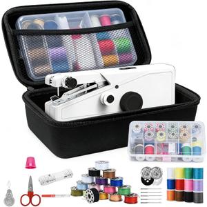 Handheld Sewing Machine for Beginners Adults, Portable & Cordless Mini Sewing Machine Kit, Easy One-Speed Electric Stitching for DIY Quick Repair, Home Travel Mending Tool with Accessories