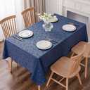 Smiry Rectangle Table Cloth, Waterproof Heavy Duty Vinyl Tablecloth, Wipeable Washable Table Cover for Kitchen and Dining Room (Navy Blue, 54" X 108")
