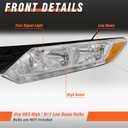 for 2014 2015 2016 Nissan Rogue Headlight Assembly with DRL Clear Lens Chrome Plated Housing Amber Reflector Driver and Passenger Side