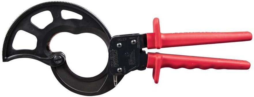 Klein Tools 63750 Ratcheting Cable Cutter, Cuts Up to 1000 MCM, Ideal for Cable Prep