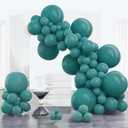 PartyWoo Slate Blue Balloons 100 pcs Different Sizes of 18 12 10 5 Inch Dusty Blue Green Boho Dark Teal Balloon Arch Kit Garland for Graduation Baby Shower Birthday Party Decorations Blue-F22