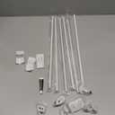 Wrap Around Tier Curtain Rod Set - 2 Pack, Adjustable 16-48 Inch - 3/8 Inch Diameter - Frech Door Curtain Rod, White