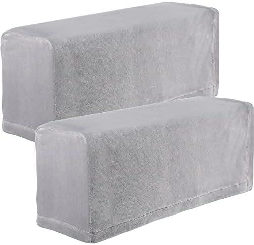 SENTOP 6pcs Sofa Armrest Protector, Removable Washable Chair Arm Protectors Elastic Home Office Recliner Couch Loveseat Protective Cloth (Gray)