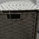 Greenstell Laundry Hamper with Lid, 90L Clothes Hamper with 2 Removable Liner Bags & 2 Mesh Laundry Bags, Handwoven Synthetic Rattan Laundry Basket for Clothes, Toys in Bathroom, Bedroom Grey (90L (18.1 x 13.0 x 23.6 inches), Gray)