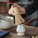 TEANAGOO Matcha Bowl with Spout, 2-PCS Ceramic Matcha Bowl and Whisk Holder (Chawan), 18 OZ/510ML White Bowl with Stand, Green Tea Traditional Ceremonial Accessories, Gift Set for Friend, Matcha Set
