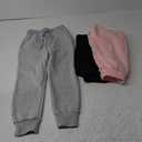 3 Pack Girls Sweatpants Cotton Fleece Girls Active Joggers Soft Athletic Sweat Pants for Kids Youth with Pocket Drawstring, S