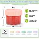 RowinsyDD 20 Pack Glass Baby Food Storage Containers, 4 oz Leakproof Baby Food Jars with Lids, Small Glass Food Containers for Infant Baby, Freezer & Microwave Safe, BPA Free