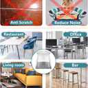 Ansible 24 Pcs Chair Leg Floor Protectors Square, Silicone Felt Furniture Leg Pads Caps Covers for Hardwood Floors (Fit:3/4" to 1-1/16") (Clear)