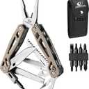 MOSSY OAK Multitool, 22-in-1 Stainless Steel Pliers with Screwdriver Sleeve, Desert Steel Handle, Self-locking Knife with Sheath-Perfect for Outdoor, Survival, Camping, Hiking, Simple Repair