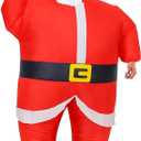 MXoSUM Inflatable Christmas Elf Snowman Costume for Adult Funny Blow Up Santa Claus Gingerbread Man Costume
