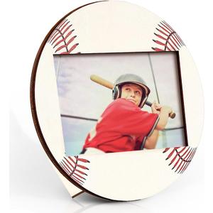 clothmile Baseball Picture Frame 4x6 Sport Themed Wooden Photo Frame Base Balls Photo Frame Horizontally Vertically Used for Wall Decor Hanging or Tabletop Display