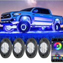 4 Pods RGB LED Rock Lights, Underglow Multicolor Neon Light Kit, Wheel Well Light with APP Control & Music Mode, Under Glow Lights for Trucks,Jeep,SUV,Golf Cart,ATV,Pickup Off Road,12V