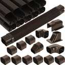 Kalkehay 3" W x 16.1Ft L Brown Line Set Cover Kit for Ductless Mini Split Air Conditioners, PVC Decorative Cover for Central AC and Heat Pump Systems Tubing Cover