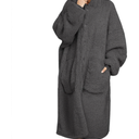 Plush Hoodie Blanket for Women Wearable Blanket Hoodies Homewear Thick Loose Plush Coats