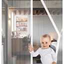 Magnetic Screen Door for Sliding Door Size 34 x 82 inch,Screen Size 36x84inch Self Sealing, Heavy Duty, Hands Free Mesh Screen Door with Magnets Screens Door Curtain White