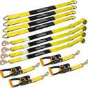 Complete Axle Straps Tie Down Kit 2" x10' Heavy Duty Vehicle Tie Down Strap-Breaking Strength 10,000lbs-Working Load Limit 3,333lbs-Car Tire Straps for Car, Truck, UTV & More