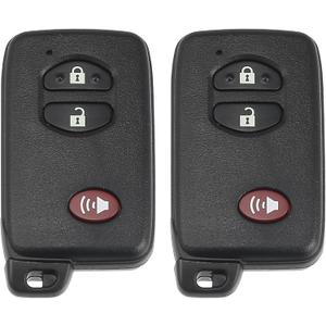 X AUTOHAUX 2pcs Car Key Fob Shell 3 Button Remote Control Key Case Shell Keyless Entry Housing Replacement for Toyota 4Runner Venza Prius Land Cruiser 2008-2018 HYQ14AAB