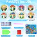 8 Pcs Diamond Art Coasters Waterproof Cover, Mushrooms Diamond Painting Coasters, Diamond Art Coaster Kit Crystal Gem Art Kits for Home Office and Gift 4X4 Inch