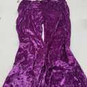 EVEDESIGN Mens Bell Bottom Velvet Pants 60s 70s Disco Outfits for Men Vintage Flared Jeans (XX-Large, Purple)