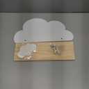 Haomian 2Pcs Cloud Floating Wooden Shelves Wall Mounted Storage Display Shelves for Bedroom Wall Decoration Space Saving Wall Shelves for Home Decor and Storage Organization, White