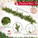 12 Pcs 5.6ft Artificial Christmas Faux Garland Norfolk Pine Garlands Realistic Leaves Hanging Greenery Plant for Christmas Table Fireplace Wall Mantle Indoor Xmas Decor