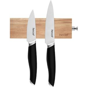 Hecef 6 Inch (15 cm) Magnetic Knife Strip, Acacia Wood Knife Holder for Storing All Kinds of Metal Items, Brown