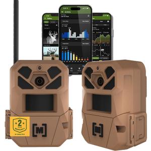 Moultrie Edge 3 Cellular Trail Camera - 2 Pack - 40MP HD Photo Capture - 1080p Low-Glow Flash - GPS - Multi-Carrier Auto-Connect - Built-in Memory - 0.5s Trigger Speed - AI Buck Detection