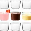 9 Pack Small Glass Dessert Bowls, 8 Oz Clear Pudding Custard Cup, Clear Glass Prep Bowls Mini Bowls for Snacks, Parfaits, Puddings, Cakes, Ice-creams, Fruits