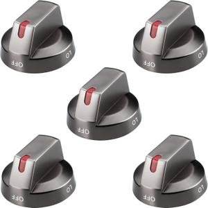 DG64-00473B Fit for Samsung Gas Stove Knobs Replacement, Compatible with Samsung Range Oven Stove Knobs NX58J5600SG/AA NX58J5600SG NX58J7750SG NX58K7850SG NX58M6850SG NX58R5601SG Pack of 5