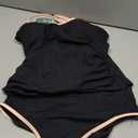 Eomenie Women's Two Piece Swimsuit Tummy Control Slimming Bathing Suit Spaghetti Strap Swimwear, Black Pink Large