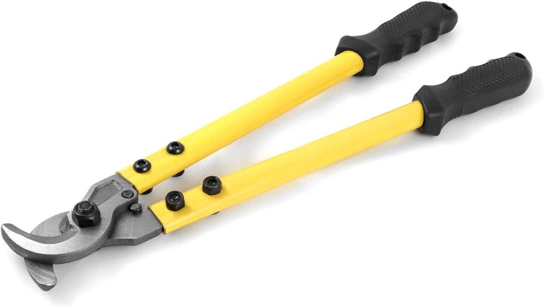 QWORK 4/0 Gauge Wire Cutter - Forged Steel Handle, Shear Action Cutter, 14" Stainless Steel Cable Cutter - Ideal for Battery & Welder Cables, Building Wiring, and SO Cord