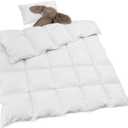 zzlamb Kids Toddler Comforter Crib Blanket, Warm Baby Down Quilt Crib Comforter Small Duvet Insert, Lightweight Soft Noiseless Cotton-Blended Shell Down Proof Machine Washable, White 41x48in