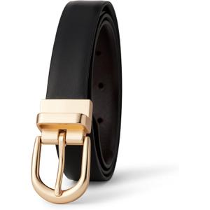 Amazon Essentials Women's Reversible Leather Belt (1X, Black/Brown)