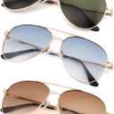 3 Pack Bifocal Reading Sunglasses for Women Men, Aviator Sun Readers Glasses Gradient Lens Shades UV400 +1.75