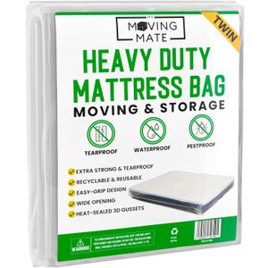 Mattress Bags for Moving, Twin Mattress Bag for Storage, Plastic Cover for Bed Storage & Disposal, Mattress Moving Bag Twin Size Protector XL - 39 x 100 x 14 inch