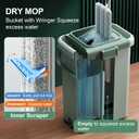 JOYMOOP Mop and Bucket Set for Household and Commercial Cleaning, Flat Mop System with 2 Mops and 8 Large Microfiber Pads for Floors and Walls